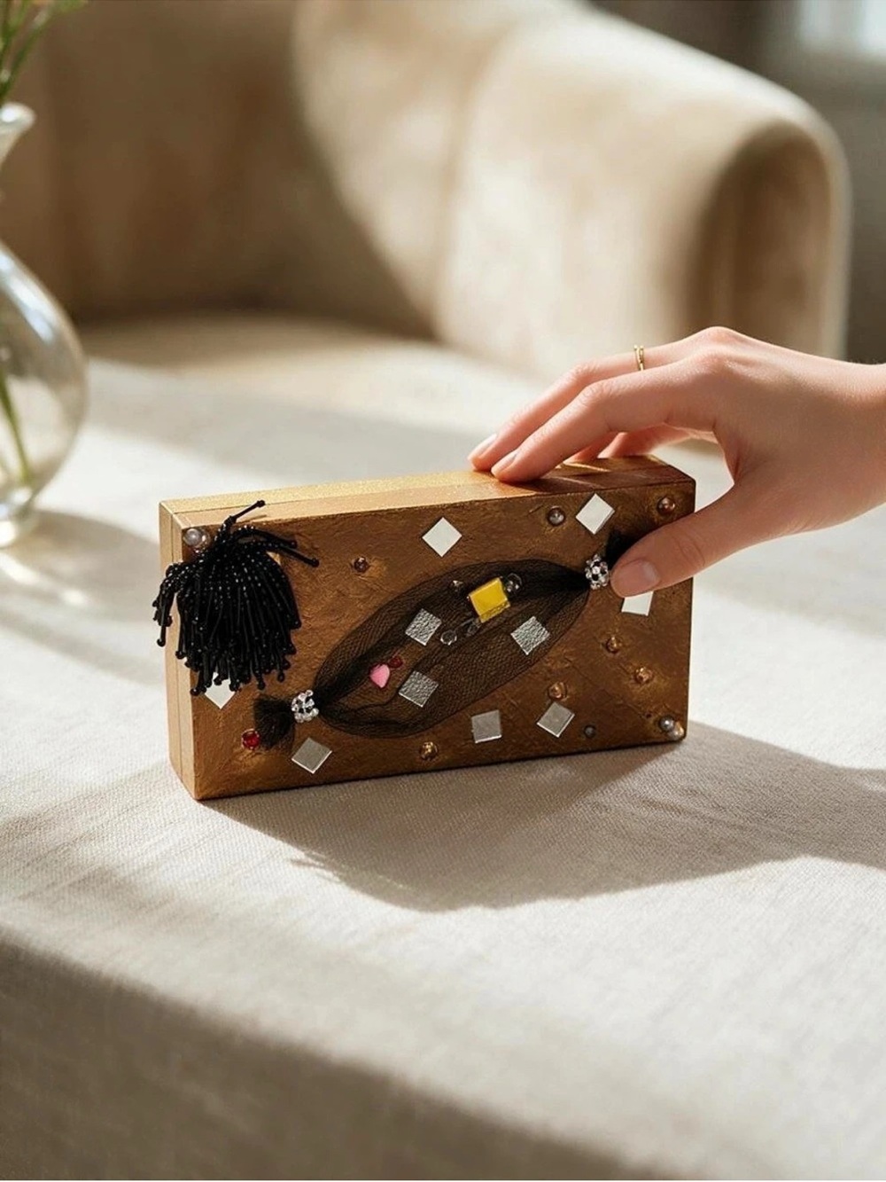 Alice and Olivia Embellished
Gold Clutch